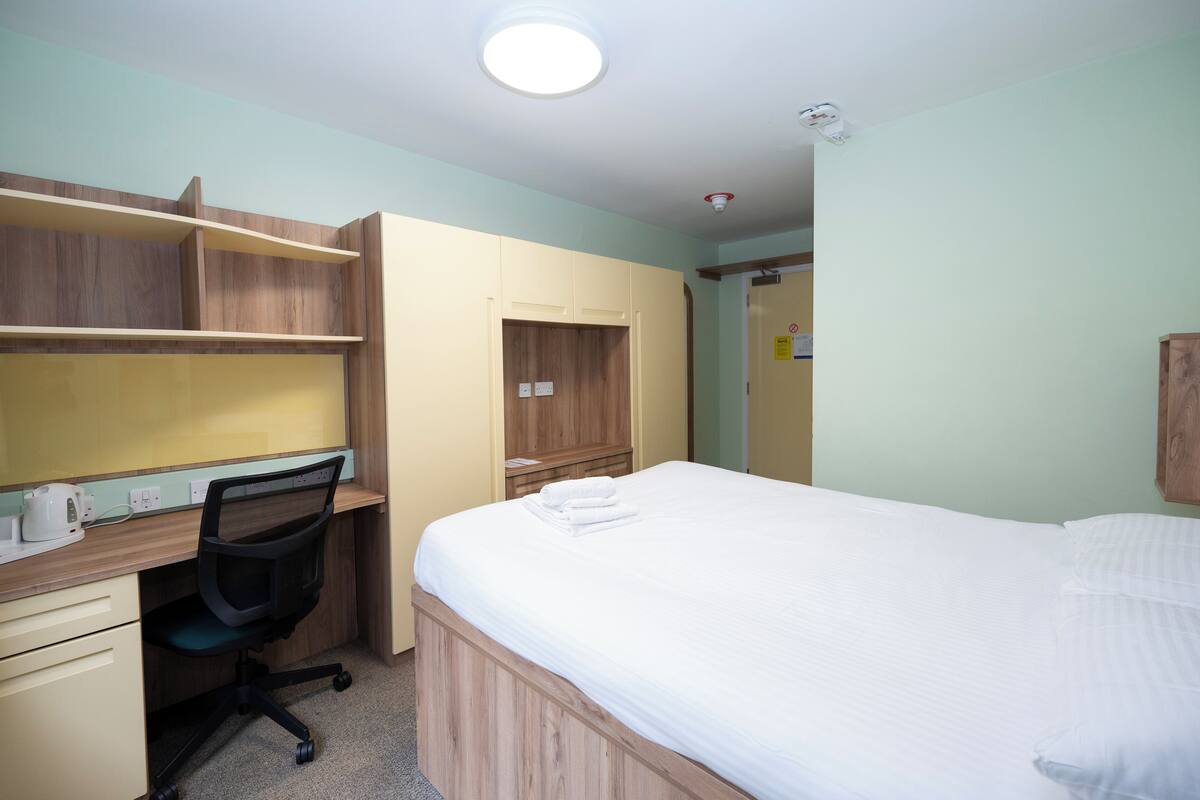 laptop workspace, iron/ironing board, free wifi, bed sheets