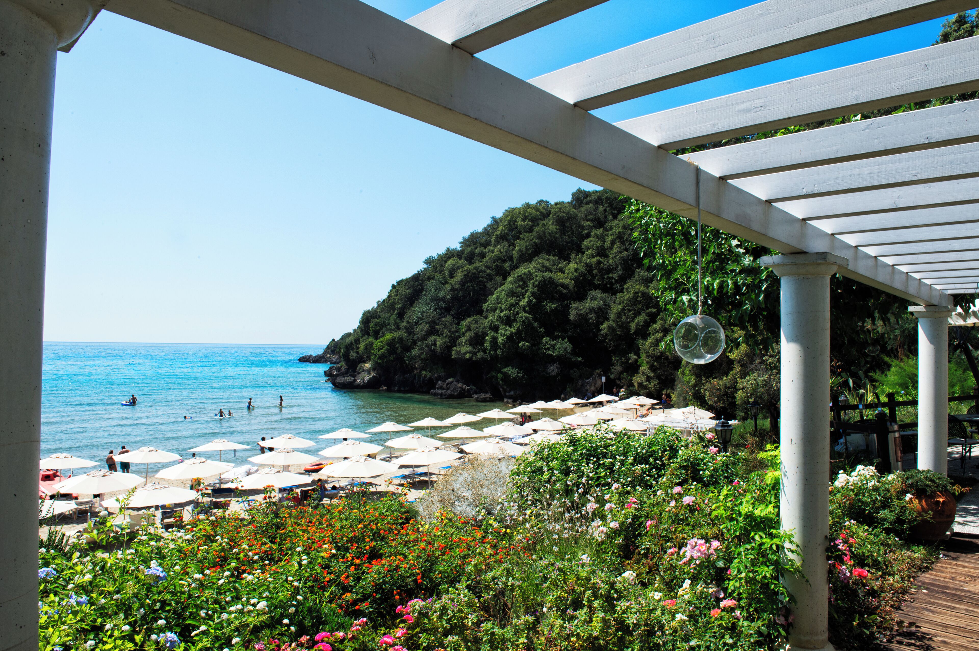 Private beach, sun-loungers, beach umbrellas, snorkelling