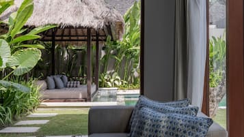 Villa, 3 Bedrooms, Private Pool with Daily Afternoon Tea | Living area | 43-inch flat-screen TV with cable channels, Smart TV, Netflix