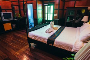 Deluxe Double Room, Pool View | Pillowtop beds, in-room safe, desk, free WiFi