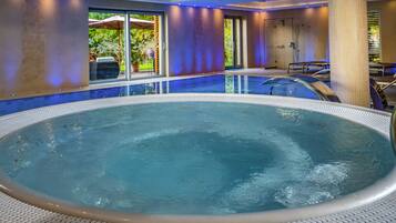 Relax by the pool with a clear view of the surrounding landscape.