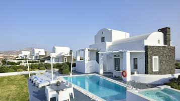 Serenity Villa with Caldera View, Heated Pool & Hot tub in Private Garden | Terrace/patio