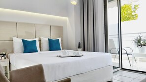 Superior Double Room | Hypo-allergenic bedding, down comforters, Tempur-Pedic beds, minibar - Akrogiali Exclusive Hotel - Adults Only (Kassandra)