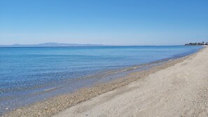 Beach nearby, beach umbrellas, beach towels
