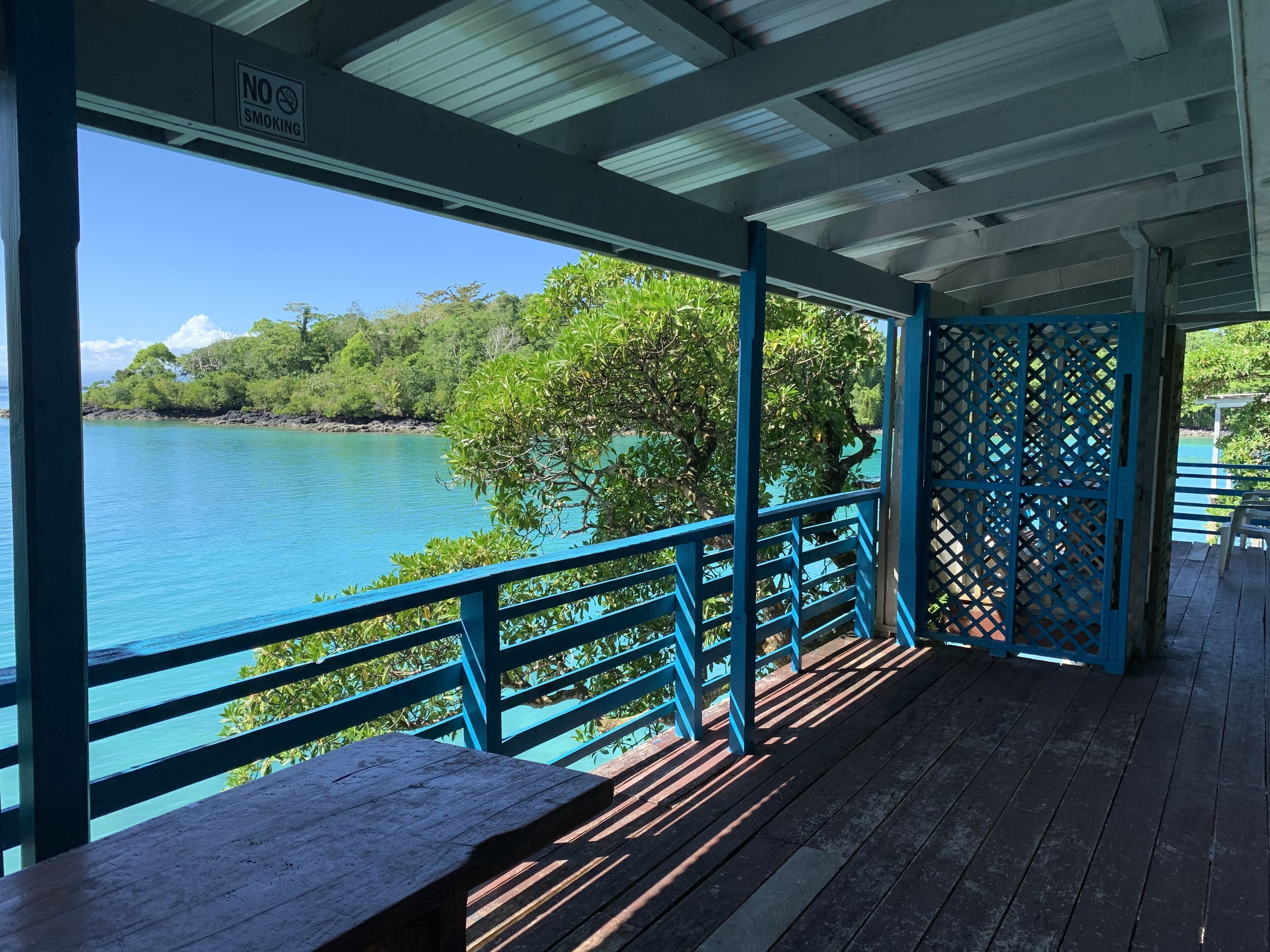 Chalet, salle de bains attenante, vue lagon | Terrasse/Patio