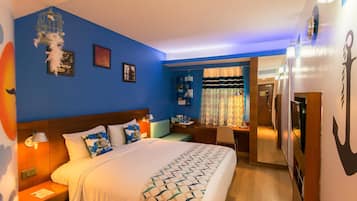 Memory foam beds, minibar, in-room safe, desk