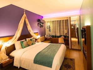 Memory-foam beds, minibar, in-room safe, desk