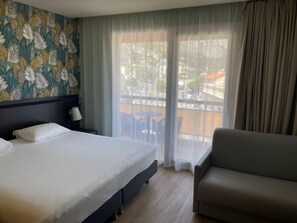 Habitació doble estàndard, 1 llit doble i sofà llit | Caixa forta a l'habitació, escriptori i planxa i posts de planxar 