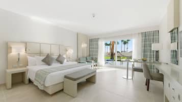 Lakens van Egyptisch katoen, luxe beddengoed, een minibar