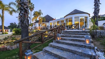 Lunch, dinner served; Mediterranean cuisine, pool views