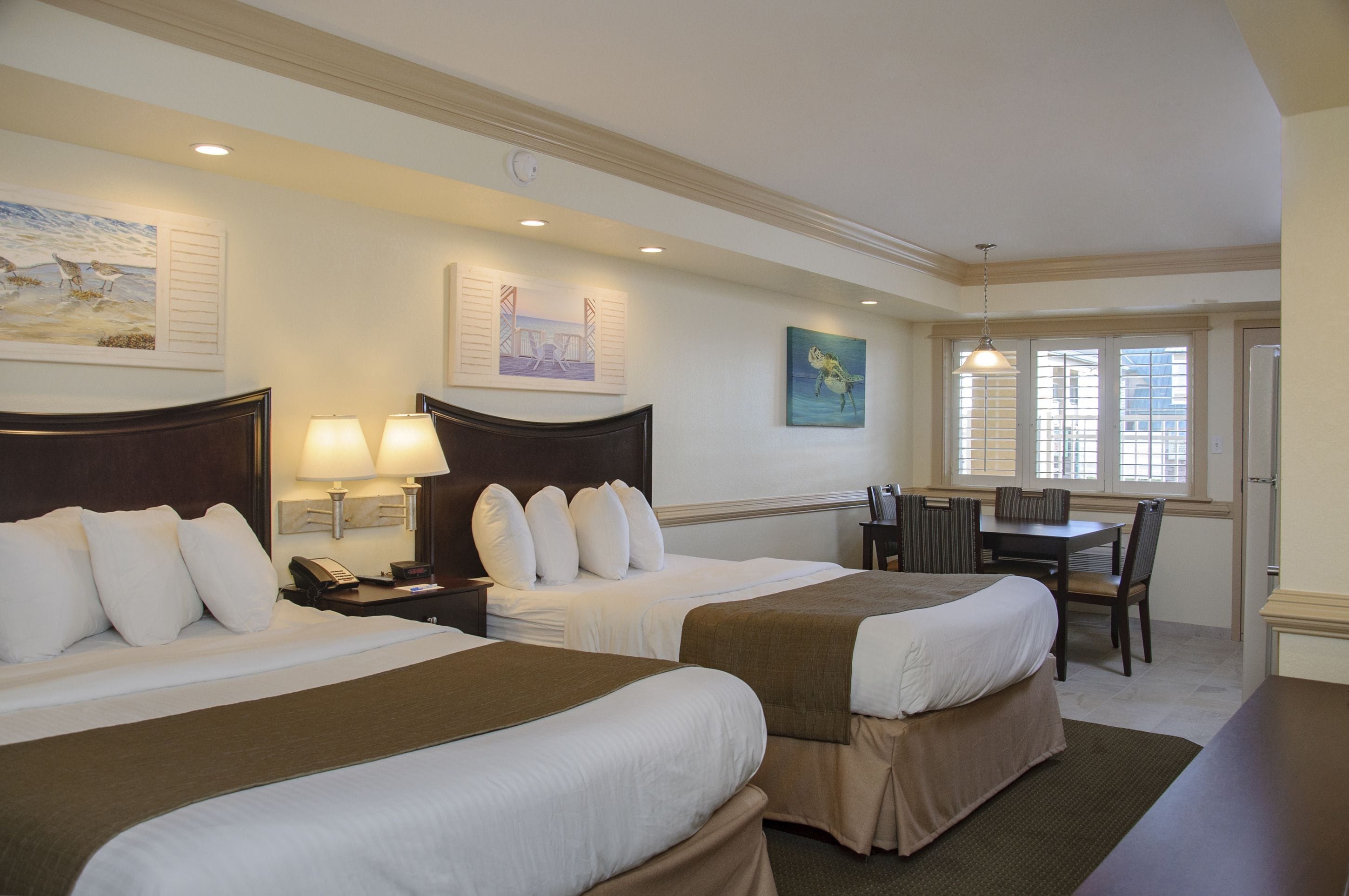 poolside efficiency with 2 queen beds and full kitchen | 1 bedroom, premium bedding, desk, free wifi