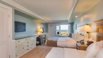 Premium-huone, 2 keskisuurta parisänkyä (Ocean View with Balcony) | Ylelliset vuodevaatteet, työpöytä, ilmainen Wi-Fi, vuodevaatteet