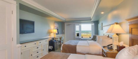 Ocean View with 2 Queen Beds and Private Balcony in the Tower | Premium bedding, desk, free WiFi, bed sheets