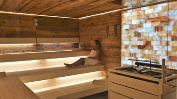 Sauna, steam room, body treatments, body wraps, body scrubs, facials