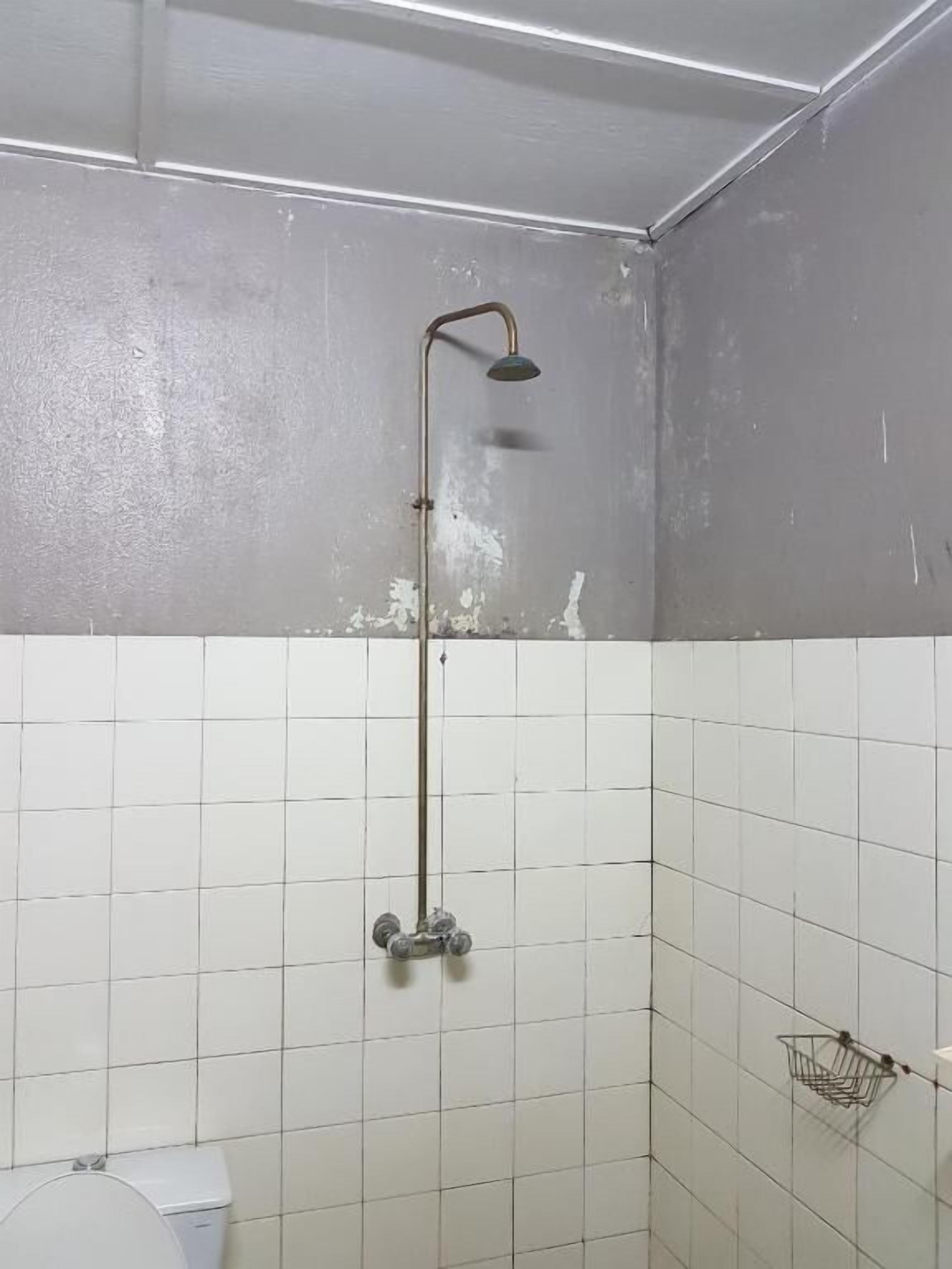 shower, rainfall showerhead, towels