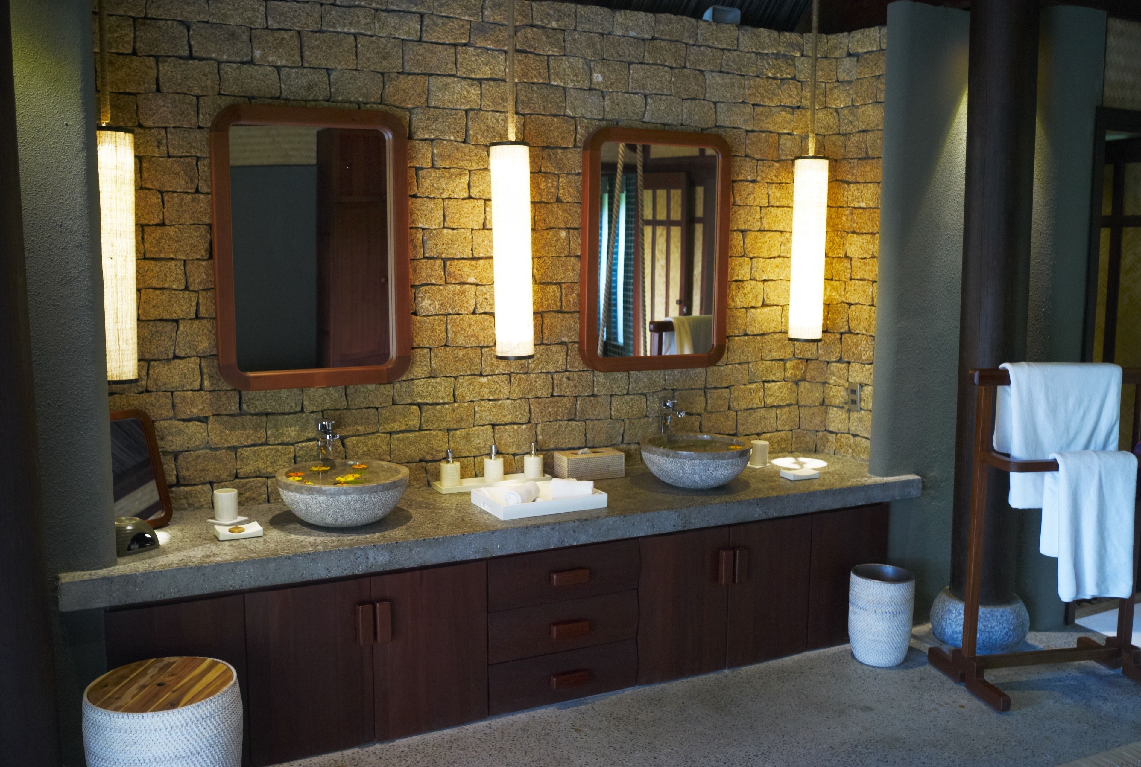 grand lagoon pool villa | bathroom | separate bathtub and shower, rainfall showerhead, designer toiletries