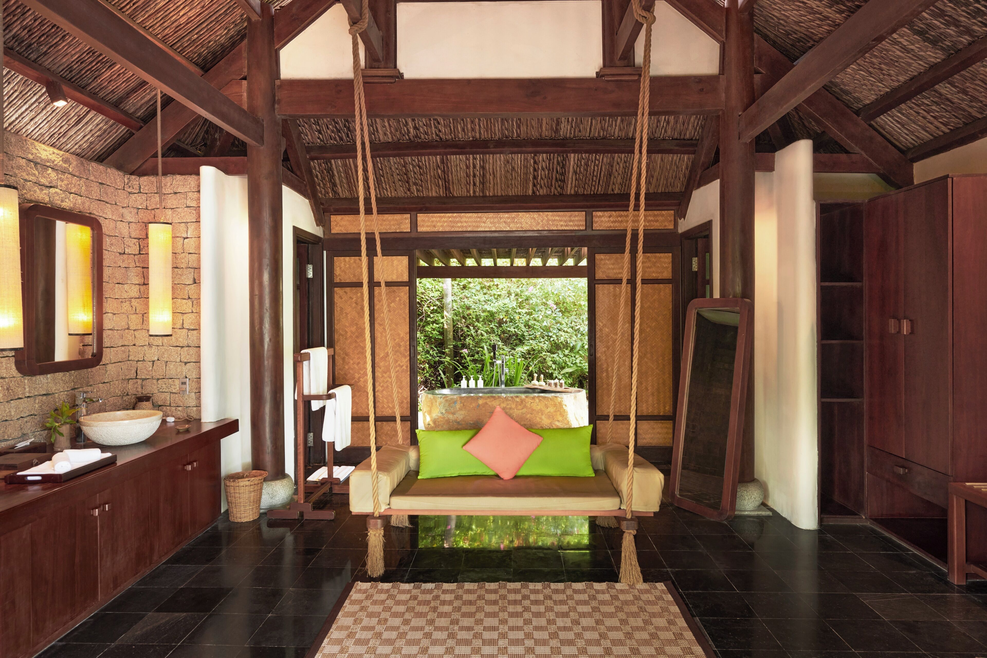 2 Bedroom Beachfront Pool Villa (Double/Twins) | Bathroom | Separate bathtub and shower, rainfall showerhead, designer toiletries