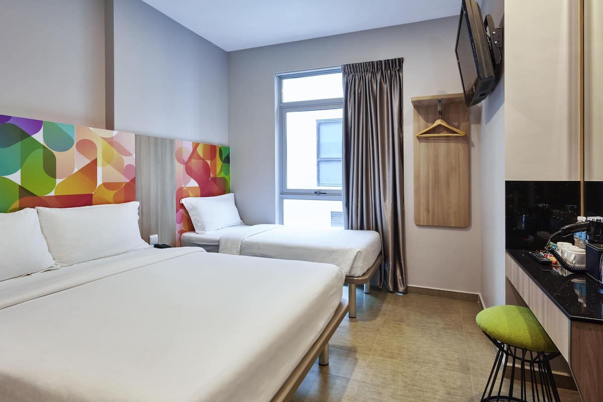 Desk, iron/ironing board, WiFi (free), bed sheets