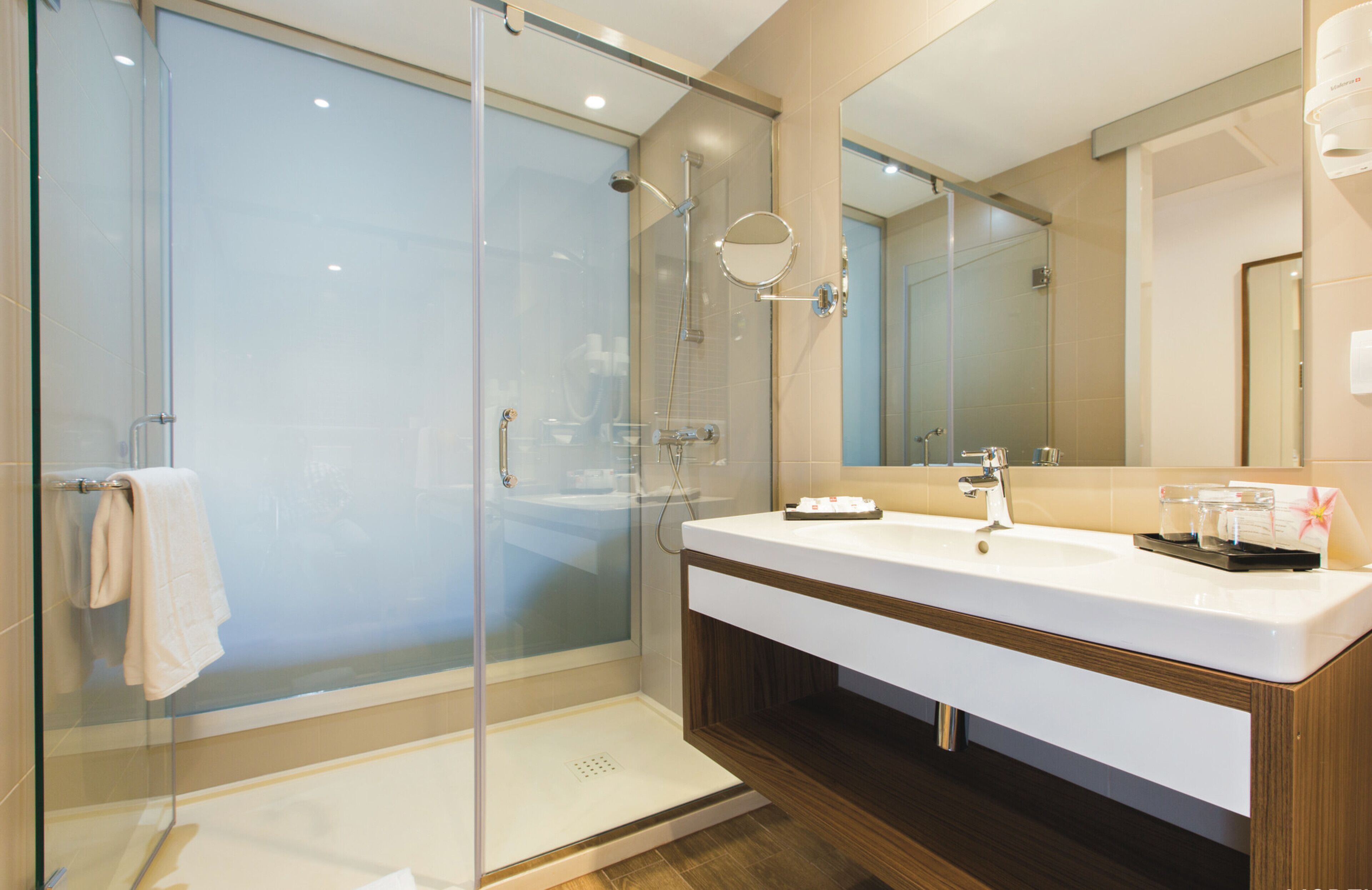 standard double room, balcony | bathroom | shower, eco-friendly toiletries, hair dryer, towels