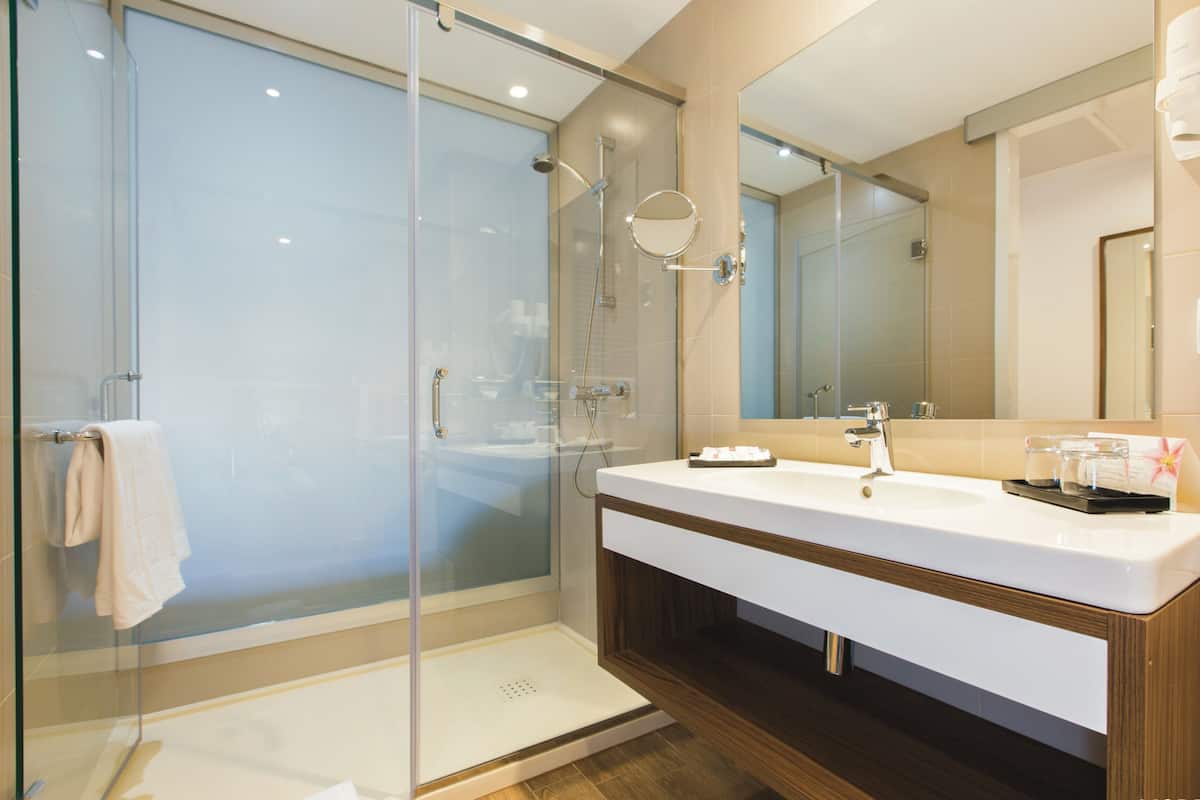 standard double room, balcony | bathroom | shower, eco-friendly toiletries, hair dryer, towels