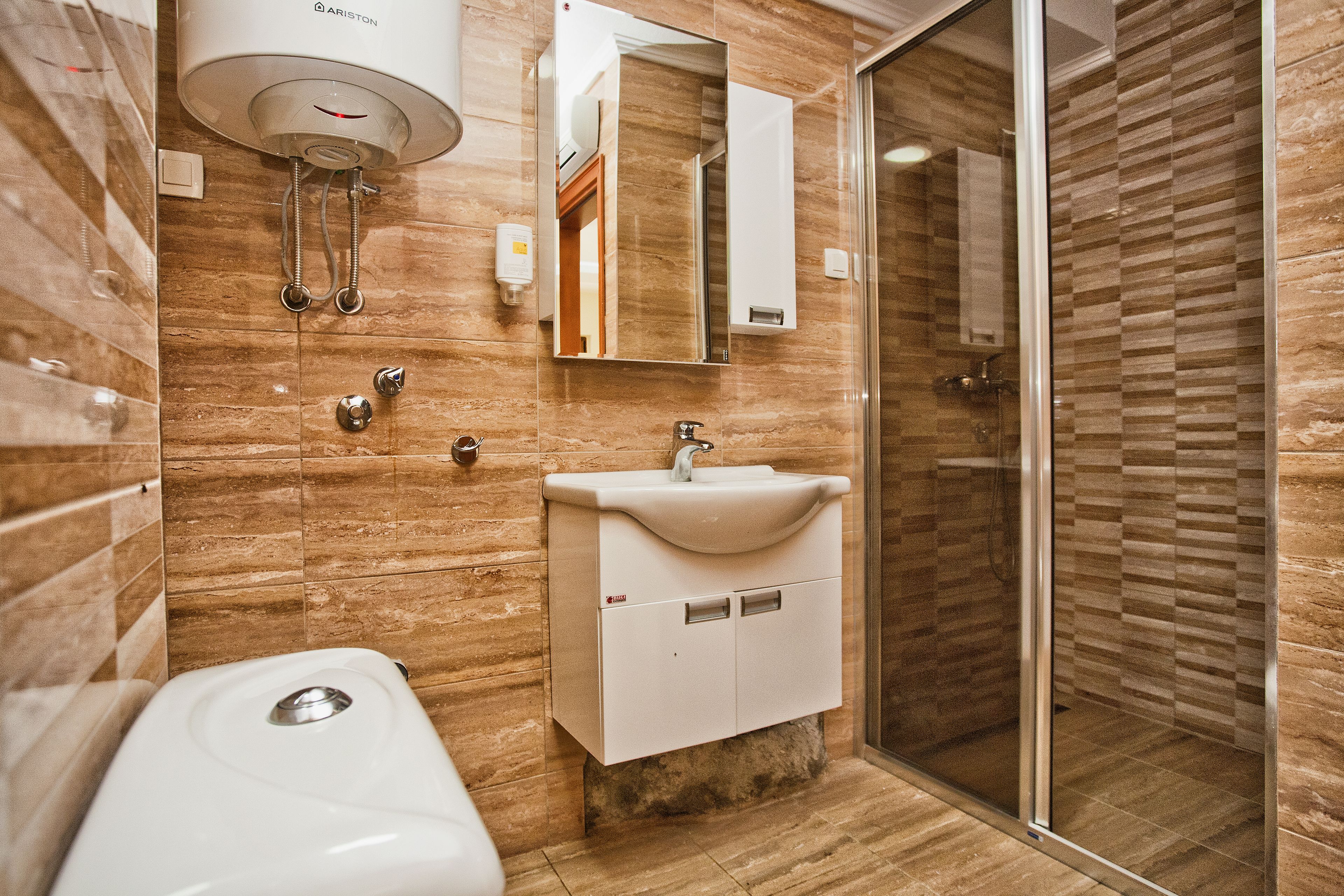 hair dryer, bathrobes, towels