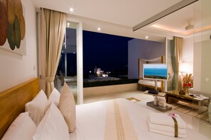 1 多间卧室、高档床上用品、Select Comfort 床、迷你吧