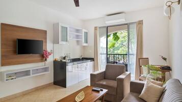 Ambassador Room 2BHK with Living Room | Living area | 32-inch LCD TV with cable channels, TV