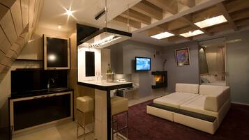 Luxe beddengoed, pillowtop-bedden, een minibar, een kluis op de kamer