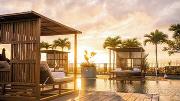 Outdoor pool, open 8:00 AM to 8:00 PM, free pool cabanas, pool umbrellas