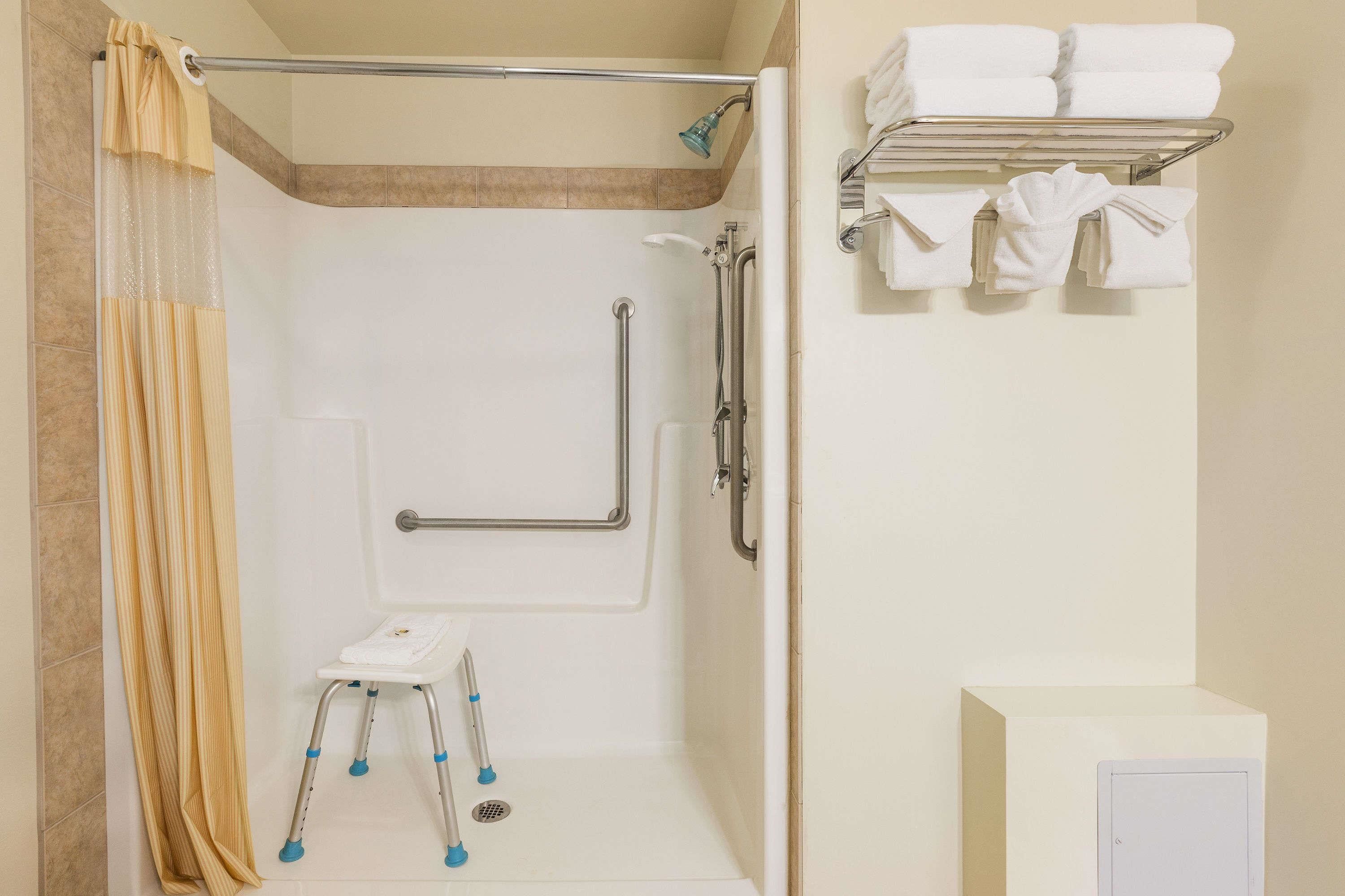 free toiletries, hair dryer, towels