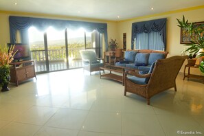 Loftsleilighet | Oppholdsområde | En 42-tommers Flatskjerm-TV med førsteklasses TV-kanaler samt TV