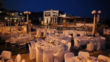 Outdoor banquet area