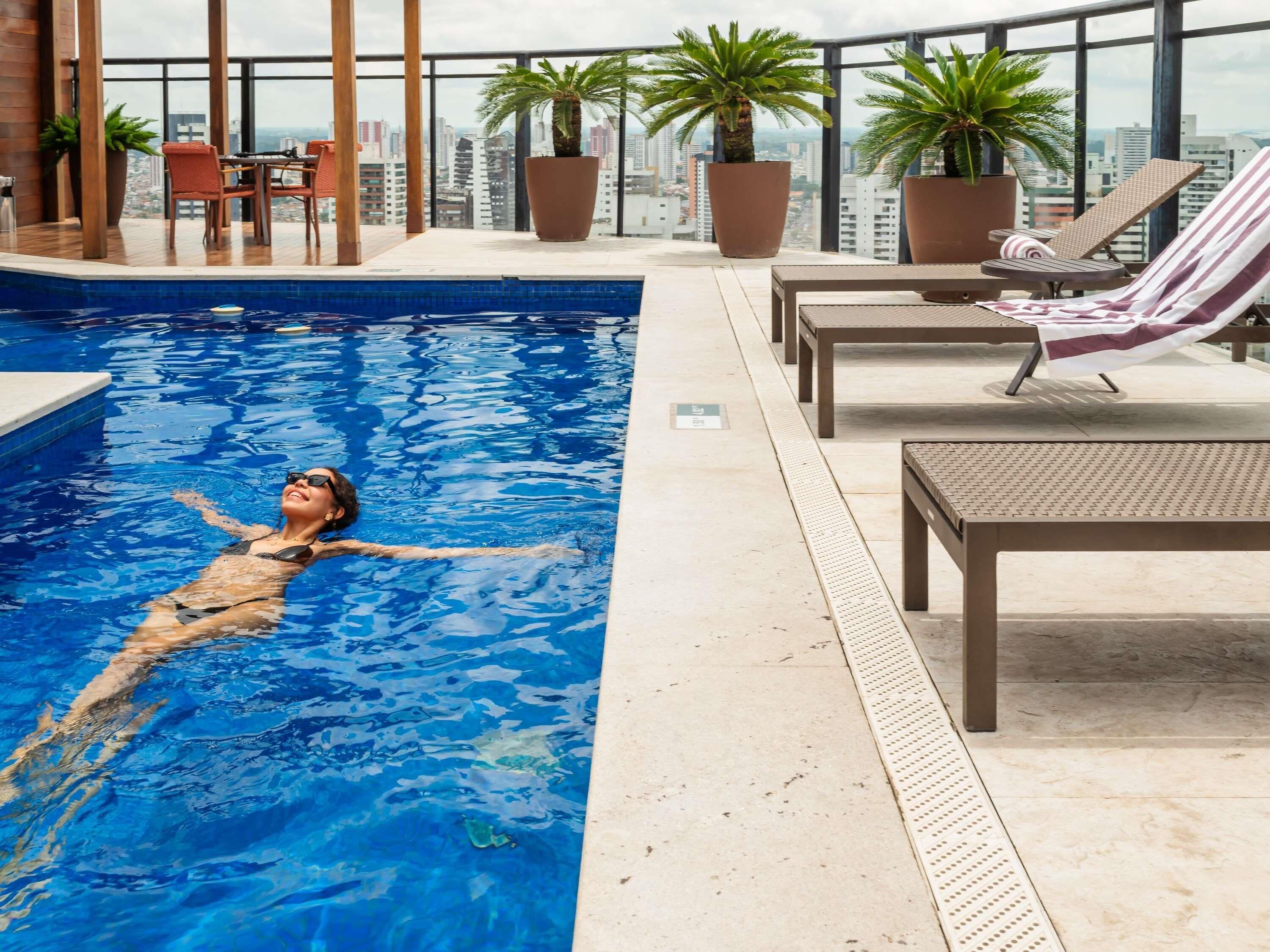 Indoor pool, open 10:00 AM to 10:00 PM, sun loungers