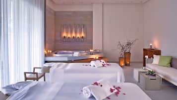 Couples treatment rooms, sauna, steam room, body treatments