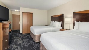 A hotel room with two beds, a television, a desk, and a wardrobe. - Fairfield Inn & Suites Marietta (Marietta)