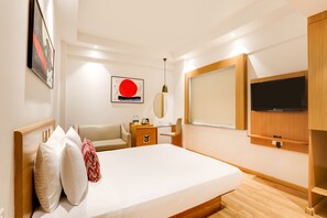 Ropa de cama de alta calidad y minibar 