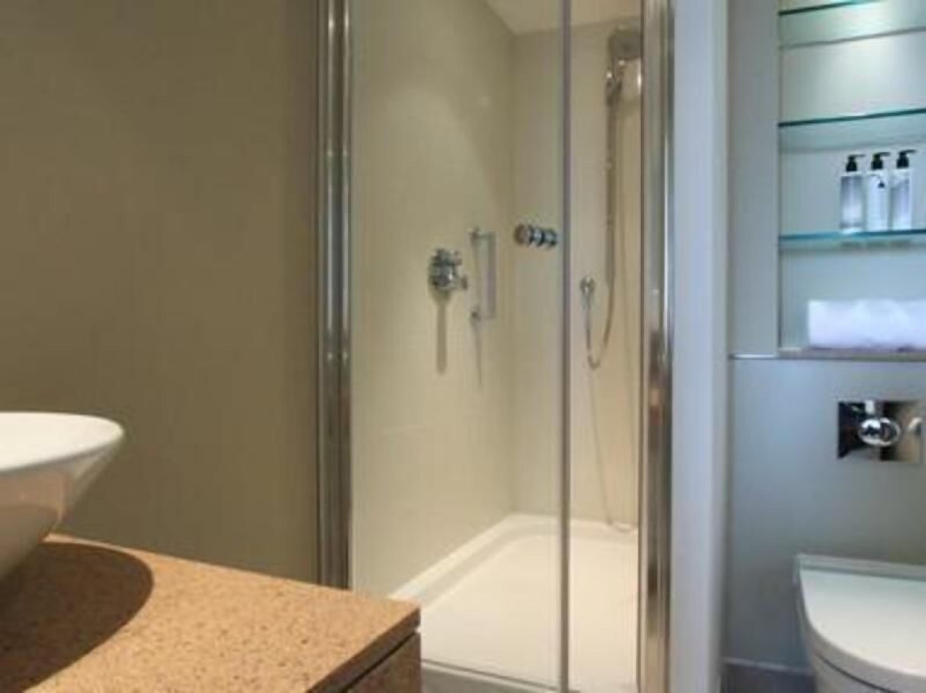 Bathroom | Shower, free toiletries, hair dryer, towels