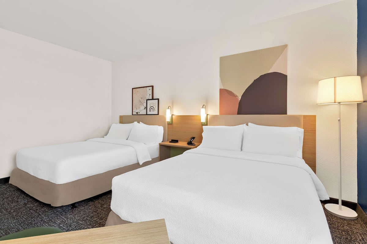 Room, 2 Queen Beds, Accessible (Mobility & Hearing, Roll-in Shower) | Premium bedding, pillowtop beds, desk, laptop workspace