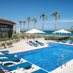 Outdoor pool, pool umbrellas