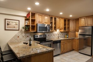 Condo, 2 Bedrooms (Terracehouse 63) | Private kitchen | Full-size fridge, microwave, stovetop, coffee/tea maker - Terracehouse - CoralTree Residence Collection (Snowmass Village)