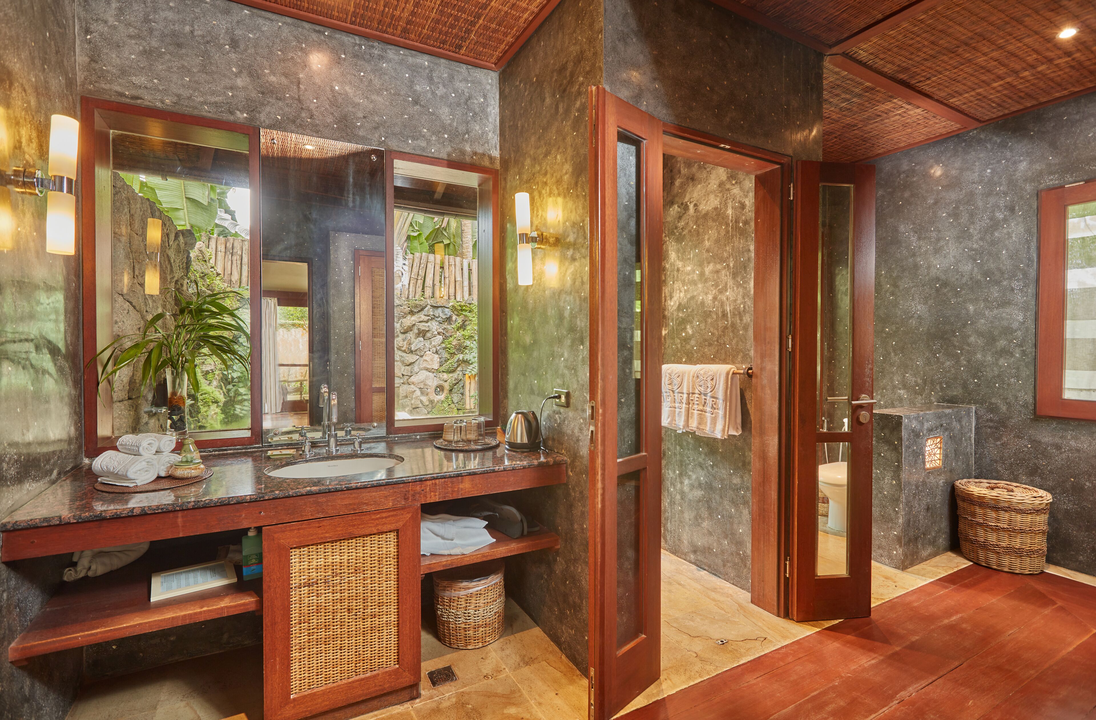 garden villa | bathroom | separate bathtub and shower, rainfall showerhead, free toiletries