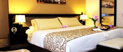 Chambre Simple Exécutive | Draps en coton égyptien, literie hypoallergénique