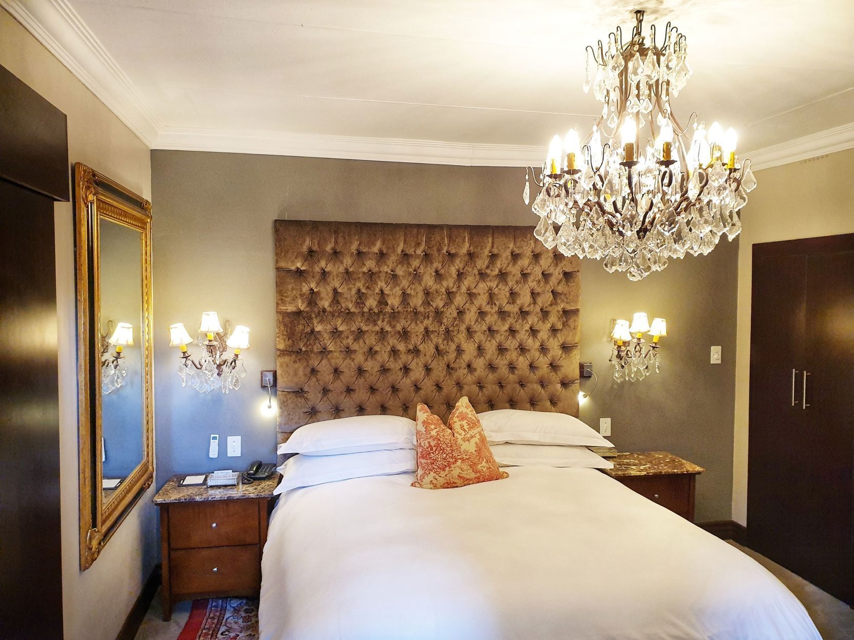 Egyptian cotton sheets, down duvets, pillow-top beds, minibar
