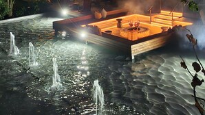 A spa area with a hot tub, steam room, and a pool with fountains. - The Residence Boutique Hotel (Johannesburg)