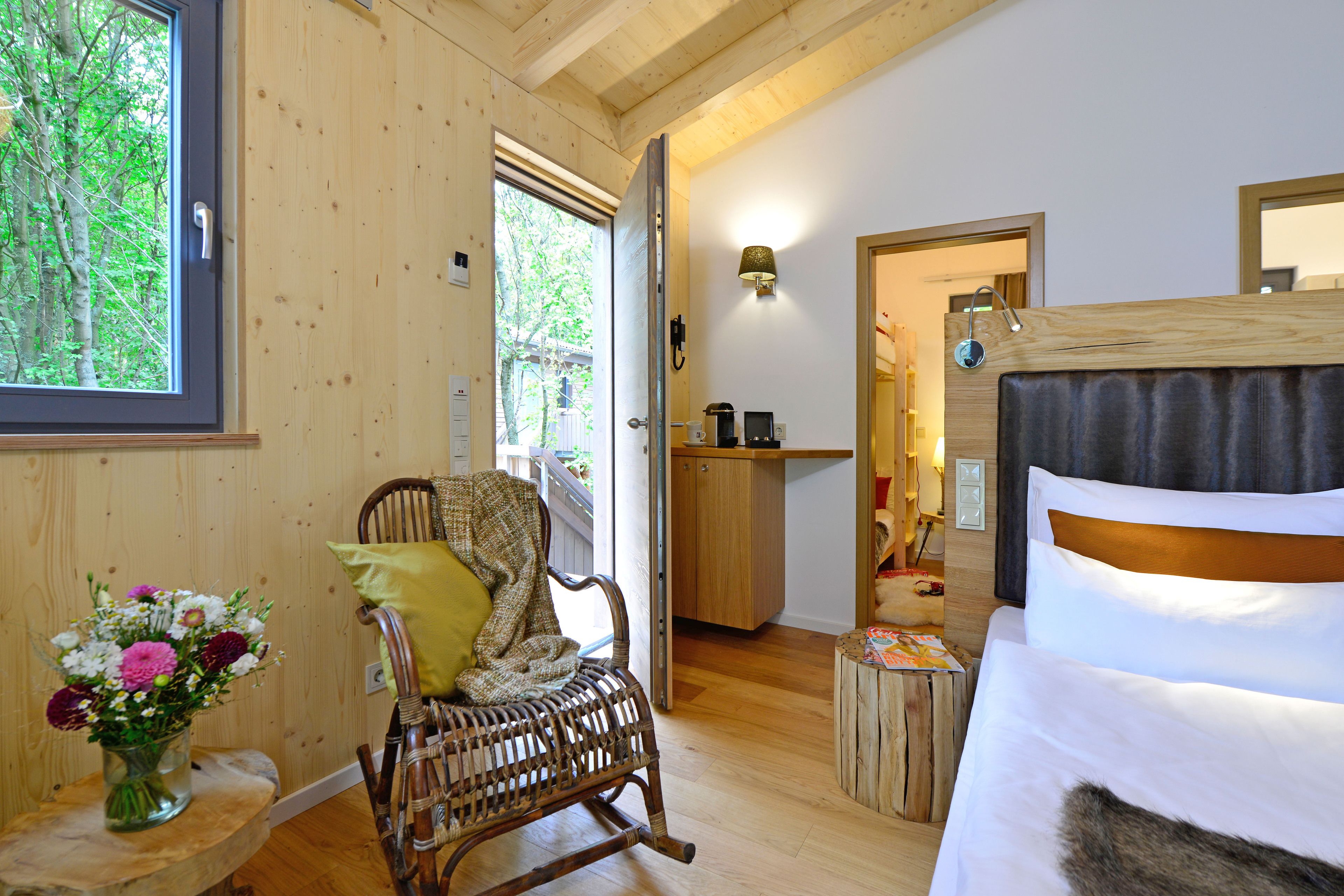 baum chalet, 1 queen bed, garden view | premium bedding, down duvets, pillow-top beds, in-room safe