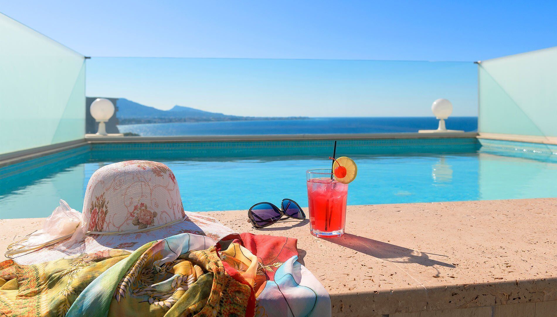 family suite, private pool, sea view | terrace/patio