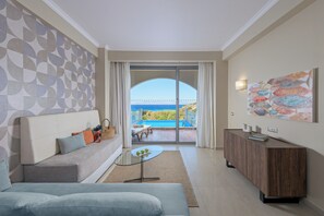 Junior Suite, Private Pool, Partial Sea View | Minibar, in-room safe, free cribs/infant beds, free WiFi - Atrium Platinum Luxury Resort Hotel & Spa (Rhodes)