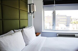 Blackout curtains, free WiFi, bed sheets