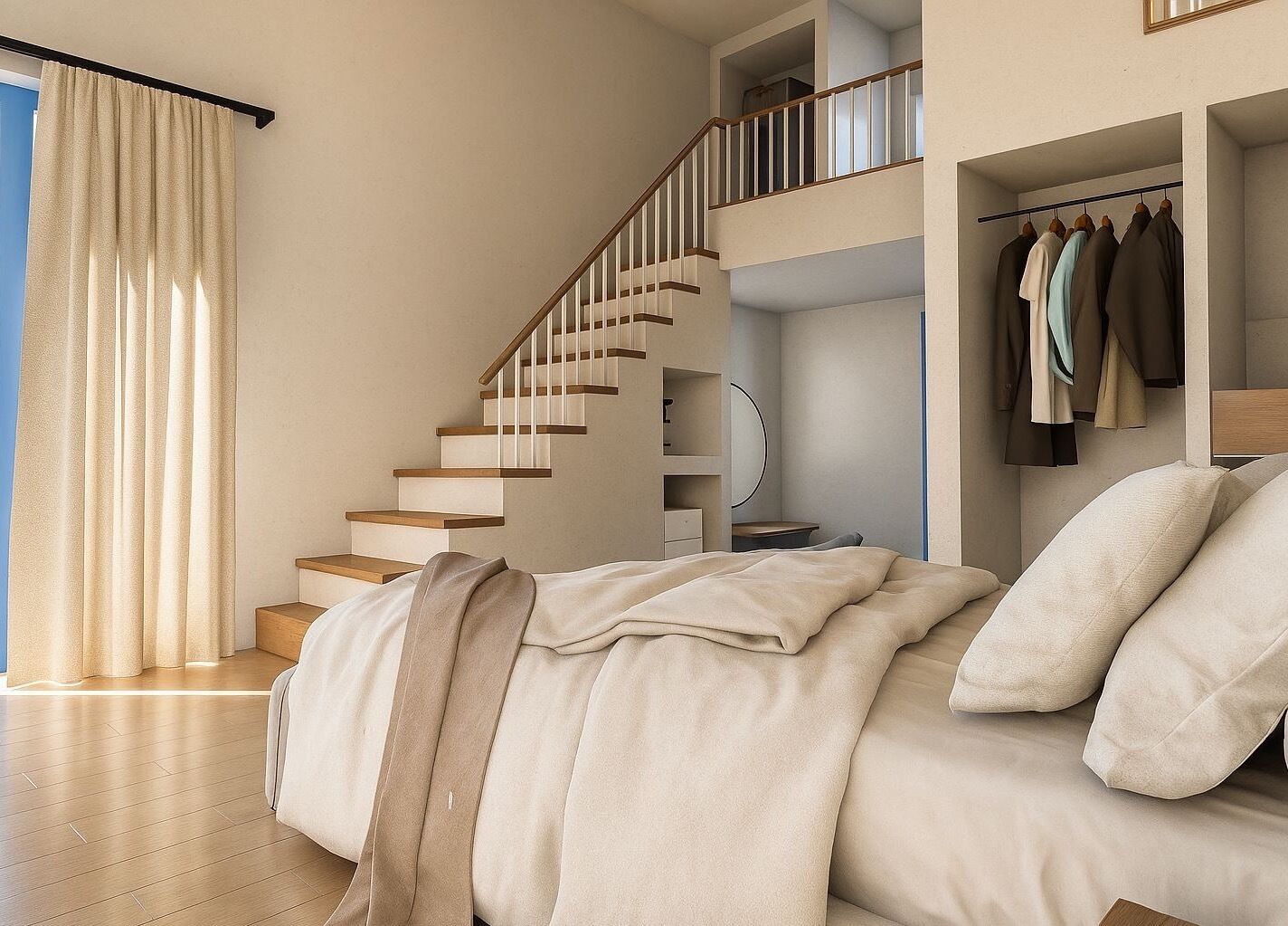 ジュニア スタジオスイート 1 ベッドルーム シービュー (Htenia) | 高級寝具、セーフティボックス (室内)、デスク、ノートパソコン用作業スペース