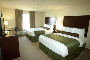 Room, 2 Queen Beds, Non Smoking | In-room safe, desk, laptop workspace, iron/ironing board - Cobblestone Inn & Suites - Langdon (Langdon)